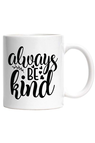 INOVATIX Personalized white mug, hearts and the phrase Always be kind - be always kind, INOVATIX®. 330ml
