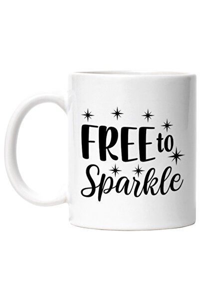 INOVATIX Cana alba personalizata, Free to sparkle - liber sa sclipesti stelut...