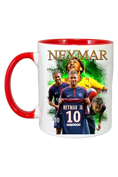 INOVATIX Cana Alba Personalizata, Neymar Presentation, Maner Si Interior Rosu, ®. 330ml