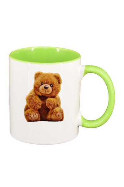 INOVATIX Cana alba personalizata, Teddy, interior verde deschis, D236, INOVATIX®. 330ml