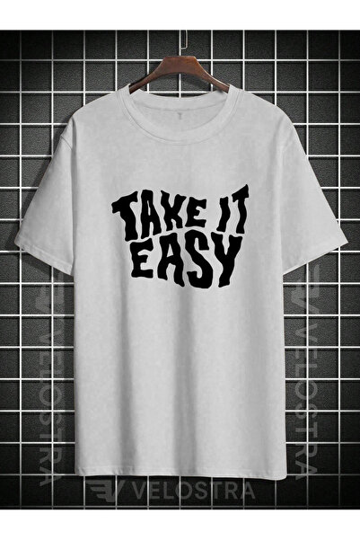 Velostra Μπλουζάκι Unisex Take It Easy με τύπωμα oversized