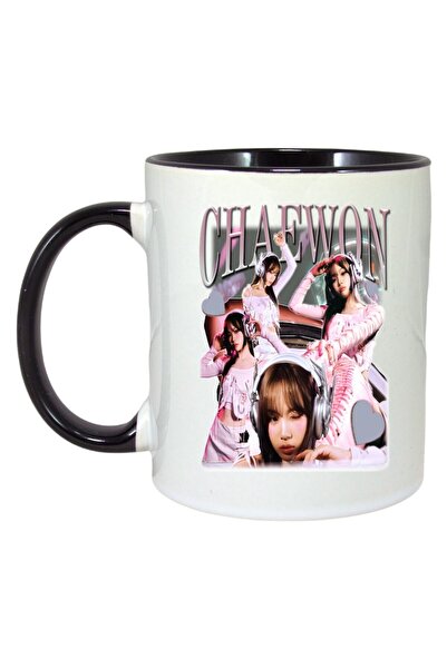 INOVATIX Cana Alba Personalizata, Formatia/trupa Chaewon, Maner Si Interior Negru, ®. 330ml