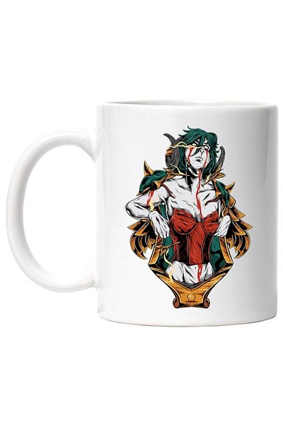 INOVATIX Personalized white mug, Monster, Woman, Horns, INOVATIX®. 330ml