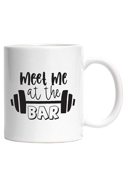 INOVATIX Personalized white mug, ul Meet me at the bar - meet me at the bar dumbbell, INOVATIX®. 330ml