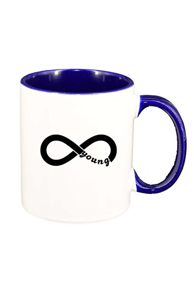 INOVATIX Cana alba personalizata, Young, interior albastru inchis, D407, INOV...