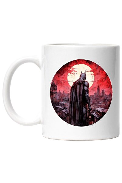 INOVATIX Cana alba personalizata, Batman, Gotham, DC, Oras, Luna, Cerc, Cer, ...