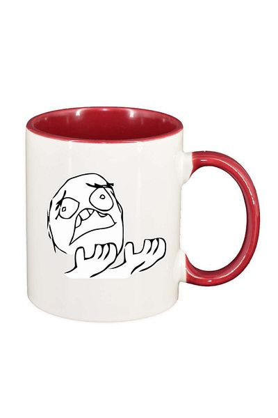 INOVATIX Personalized white mug, Meme Why, red interior, D1021, INOVATIX®. 330ml
