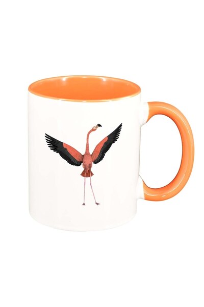 INOVATIX Cana alba personalizata, Pelican, interior portocaliu, D420, INOVATI...