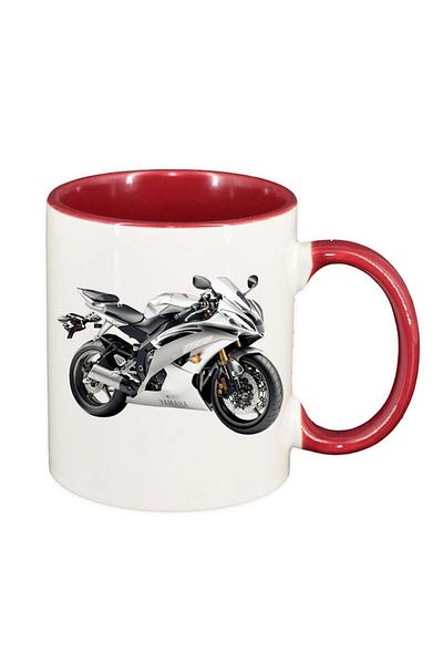 INOVATIX Personalized white mug, Motor, red interior, D47, INOVATIX®. 330ml