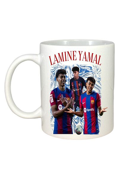 INOVATIX Personalized White Mug, Lamine Yamal Barcelonafc, White Handle and Interior, ®. 330ml