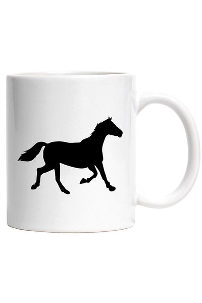 INOVATIX Personalized white mug, a running horse - for equestrian enthusiasts, INOVATIX®. 330ml