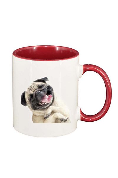 INOVATIX Personalized white mug, Dog, red interior, D94, INOVATIX®. 330ml