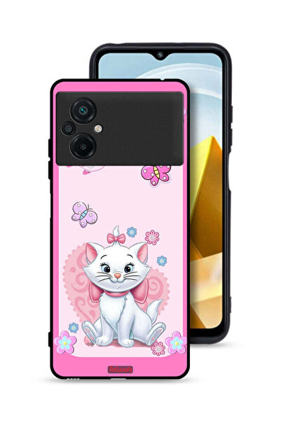 Tolwak Xiaomi Poco M5 4G Protective Case Cover Cute Lady Cat