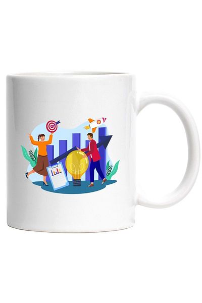 INOVATIX Personalized white mug, Target, Rocket, Performance, Business, INOVATIX®. 330ml