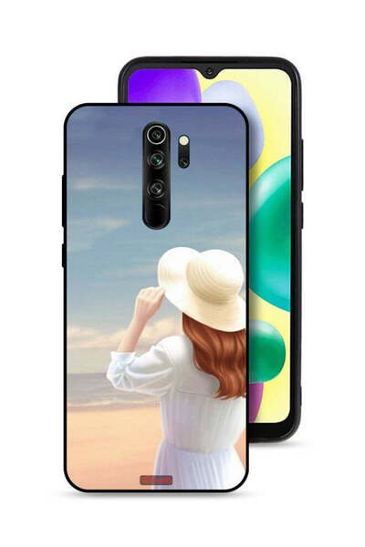 Tolwak Xiaomi Redmi Note 8 Pro Protective Case Cover Hat Girl Standing