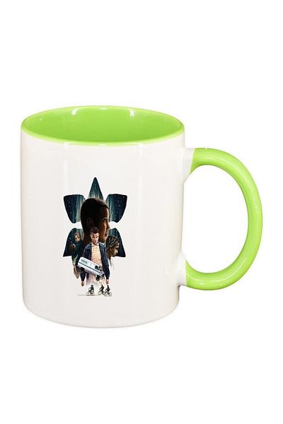 INOVATIX Personalized white mug, Stranger Things, light green interior, D1299, INOVATIX®. 330ml