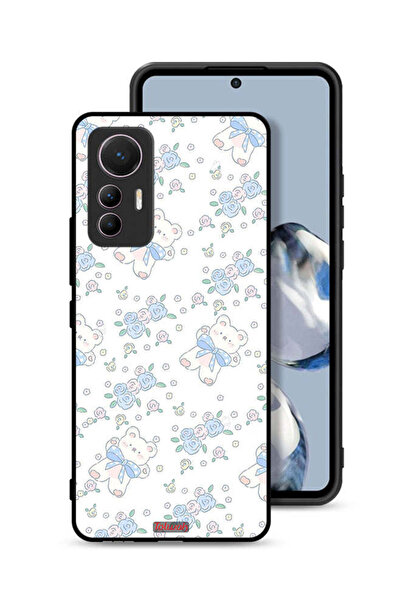 Tolwak غطاء حماية لهاتف شاومي 12 لايت مع أيقونة دب تيدي لطيف وزهور