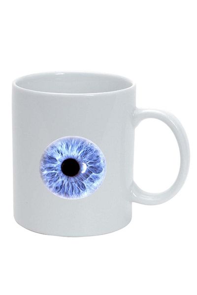 INOVATIX Personalized white mug, Eyeball, white, D299, INOVATIX®. 330ml