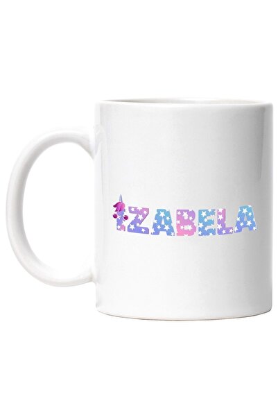 INOVATIX Εξατομικευμένη λευκή κούπα, Όνομα Ιζαμπέλα, Μονόκερος, Πριγκίπισσα, ...