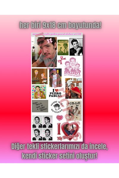 merccuri crafts Pedro Pascal Aesthetic Sticker (16+ Pcs High Quality) - for Notebook Agenda, Laptop, Scrapbooking