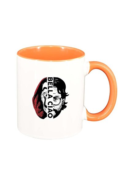 INOVATIX Cana alba personalizata, La Casa De Papel, interior portocaliu, D130...