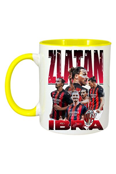 INOVATIX Cana Alba Personalizata, Zlatan Ibra Milan, Maner Si Interior Galben...