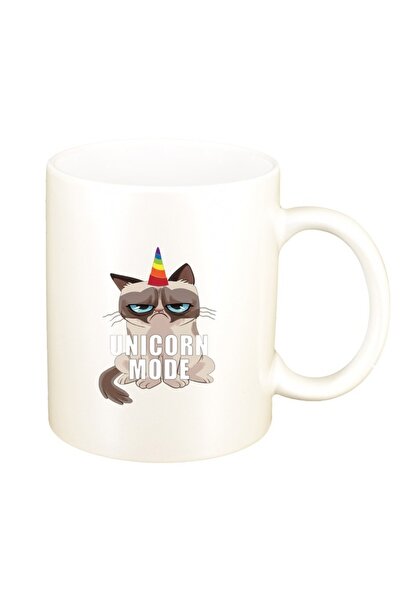 INOVATIX Cană albă personalizată, Meme - Grumpy Unicorn Mode, D1397, INOVATIX®. 330ml