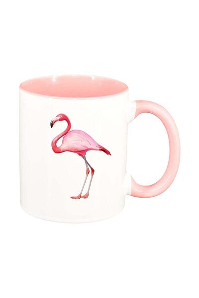 INOVATIX Personalized white mug, Pelican, pink interior, D418, INOVATIX®. 330ml