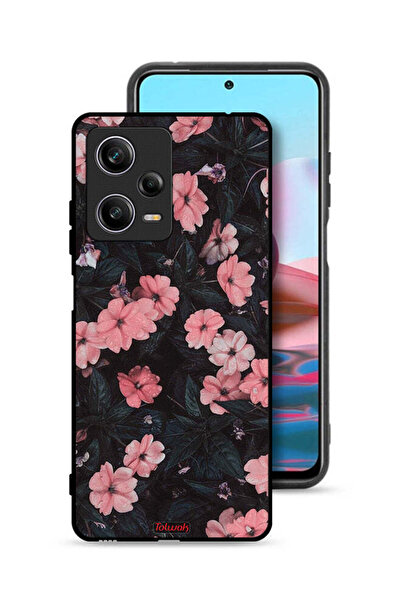 Tolwak غطاء حماية لهاتف شاومي ريدمي نوت 12 برو - لون الخوخ والورود الصغيرة