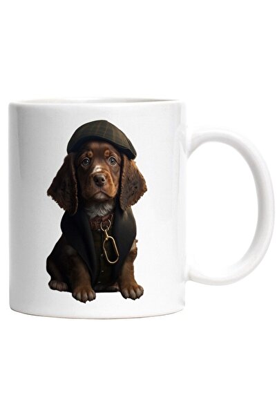 INOVATIX Cana alba personalizata, Catel, Costum Englez, Gentleman, Elegant, I...