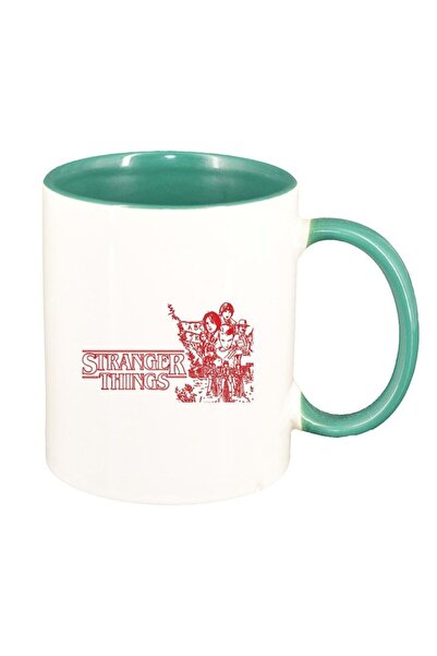 INOVATIX Cană albă personalizată, Stranger Things, interior verde, D1296, INOVATIX®. 330ml