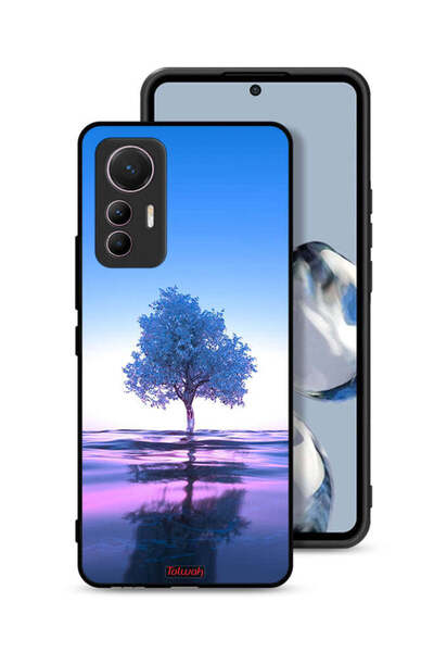 Tolwak غطاء حماية لهاتف شاومي 12 لايت بتصميم شجرة نيون وانعكاس مائي فني رقمي