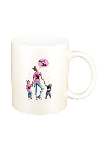 INOVATIX Personalized white mug, Princess, Mother Child, Mom's Life, D1363, INOVATIX®. 330ml