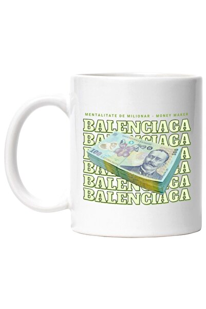 INOVATIX Персонализирана бяла чаша, __BALENCIAGA_ - 100 румънски леи, INOVATI...