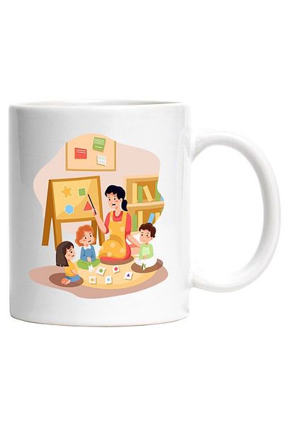 INOVATIX Personalized white mug, Kindergarten, Children, Educator, Shapes, INOVATIX®. 330ml