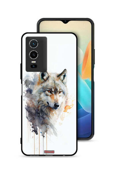 Tolwak Vivo Y76 5G Protective Case Cover Wolf Abstract Art