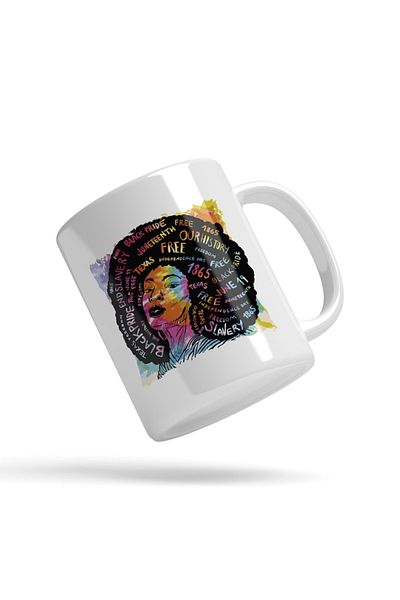 INOVATIX Personalized white mug, Curly Hair Girl, Self Confidence, African Tribes Woman, INOVATIX®. 330ml