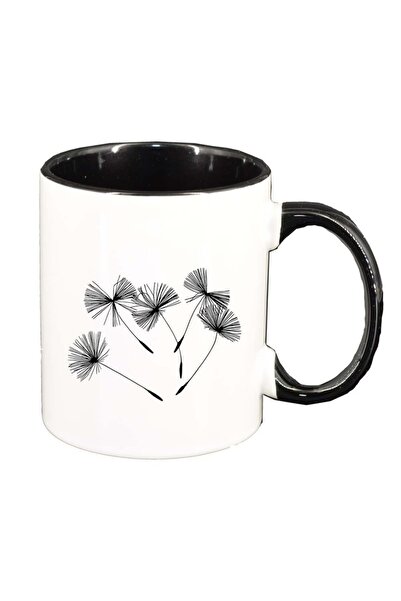 INOVATIX Cana alba personalizata, Dandelion, interior negru, D955, INOVATIX®....