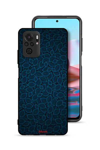Tolwak Xiaomi Redmi Note 10 4G Protective Case Cover Digital Art Leaves Pattern