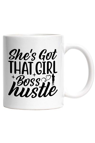 INOVATIX Personalized white mug, for a girl who has a hardworking boss attitude, INOVATIX®. 330ml