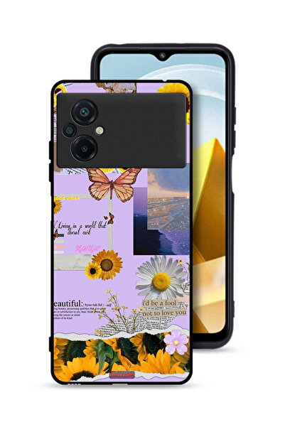 Tolwak غطاء حماية لهاتف Xiaomi Poco M5 4G بملصقات عباد الشمس الجميلة