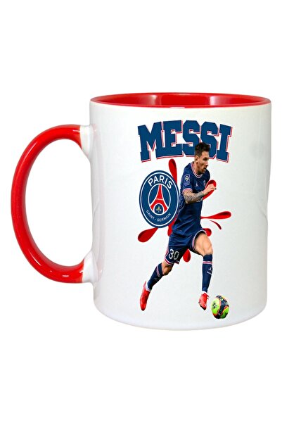 INOVATIX Cana Alba Personalizata, Messi Lionel Psh Ball, Maner Si Interior Rosu, ®. 330ml