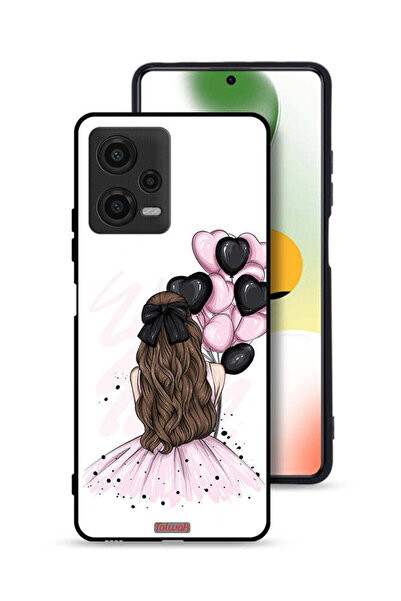 Tolwak غطاء حماية لهاتف شاومي بوكو X5 بتصميم فتاة تحمل بالونات