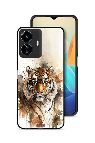 Tolwak غطاء حماية Vivo Y77e 5G بتصميم فن تجريدي من جلد الفهد