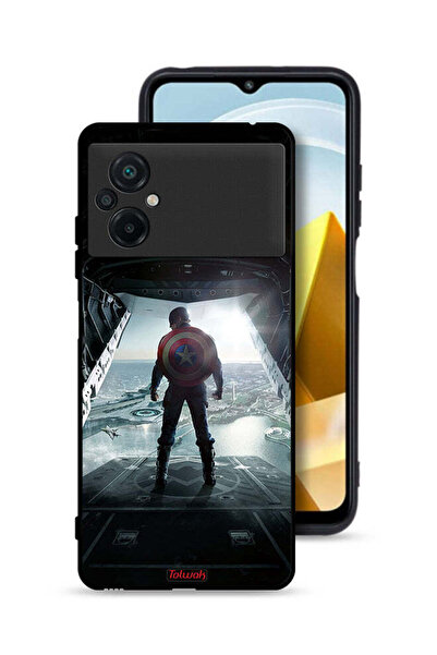 Tolwak غطاء حماية لهاتف Xiaomi Poco M5 4G بتصميم صورة كابتن أمريكا