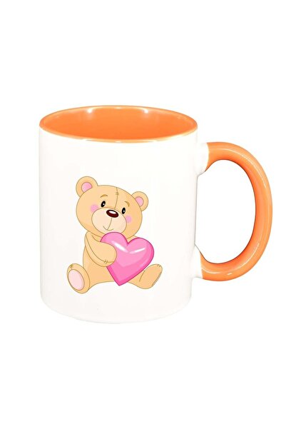 INOVATIX Cana alba personalizata, Love, interior portocaliu, D404, INOVATIX®....