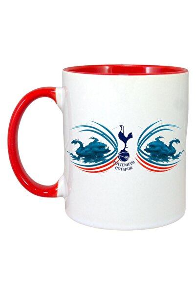 INOVATIX Cana Alba Personalizata, Tottenham Hotspur Anglia, Maner Si Interior Rosu, ®. 330ml