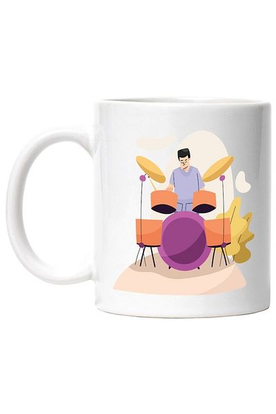 INOVATIX Personalized white mug, Drummer, Musical Instrument, Plants, Drums, Music, INOVATIX®. 330ml