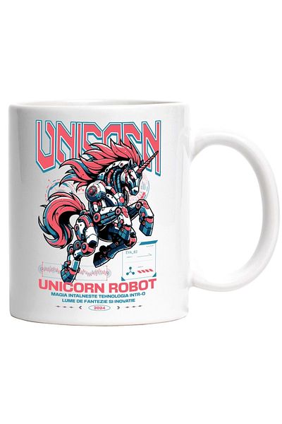 INOVATIX Personalized white mug, Unicor Robot Rainbow Robot, INOVATIX®. 330ml