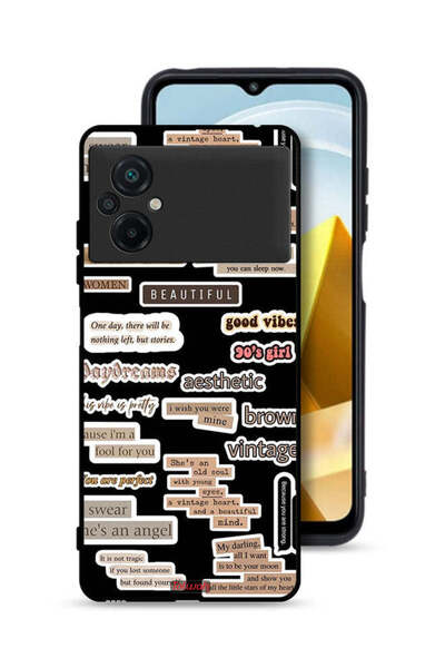 Tolwak Xiaomi Poco M5 4G Protective Case Cover Beautiful Quotes Stickers